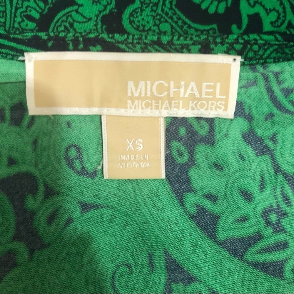 Michael Kors Paisley Surpluce Faux Wrap Dress - Picture 9 of 11